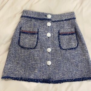 Blue tweed zara skirt